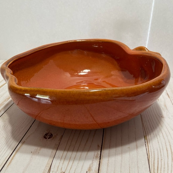 Pottery barn apple shape bowl burt orange - Picture 4 of 6